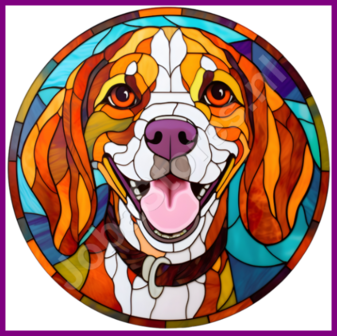 Diamond Painting Glas in lood Hond - Beagle