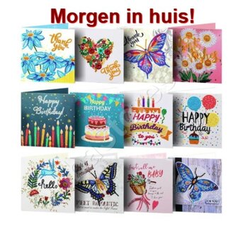 Diamond Painting Gru&szlig;karten-Set (12 Karten)