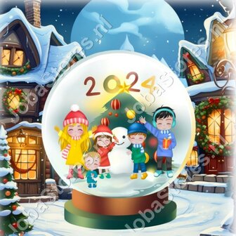 Diamond Painting gepersonaliseerde Snowglobe familie