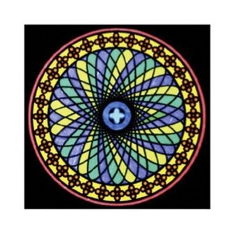 ColorVelvet Fluwelen kleurplaat Mandala nr. 4 met stiften (32x32cm)