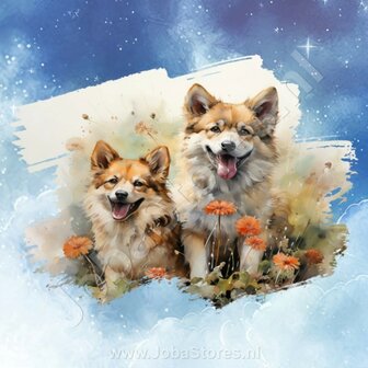 Diamond Painting Aquarel Hond - Akita