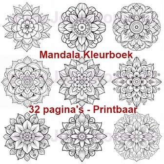 Digitaal Kleurboek voor volwassenen Mandala 01 (33 kleurplaten)