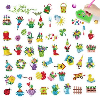 Diamond Painting Sticker set Lente (52 stuks)