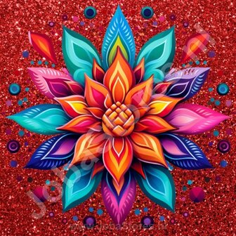 Diamond Painting Mandala Rood