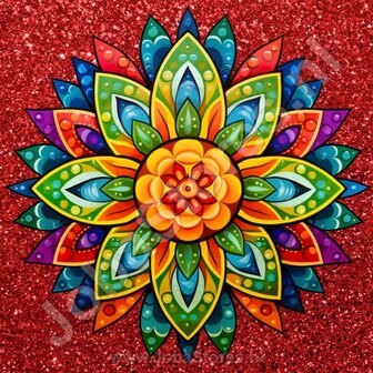 Diamond Painting Mandala Rood