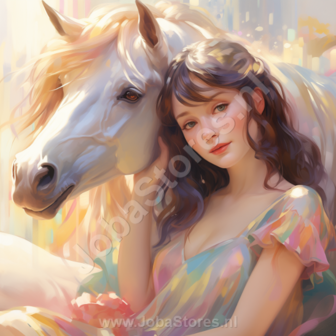 Diamond Painting Meisje met paard