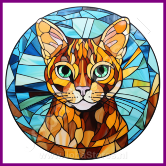 Diamond Painting Glas in lood Kat - Bengaal