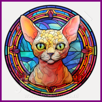 Diamond Painting Glas in lood Kat - Devon Rex