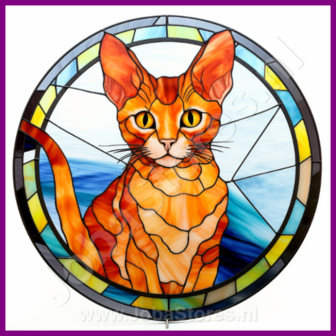 Diamond Painting Glas in lood Kat - Devon Rex