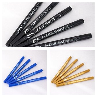 DOT Painting Acryl stiften 5 stuks (dubbele punt)