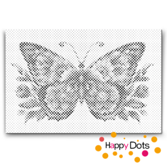 HappyDots DOT Painting Vlinders 19 &ndash; 20x30 cm &ndash; Zwart