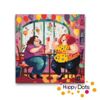 Schilderen op nummer Dikke Dames 19 50x50cm (HappyDots)