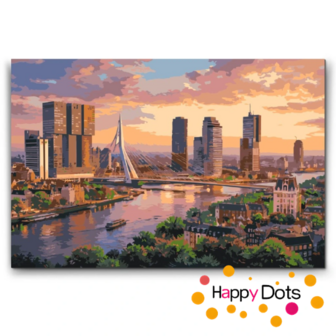 Schilderen op nummer Skyline Rotterdam 40x60cm (HappyDots)