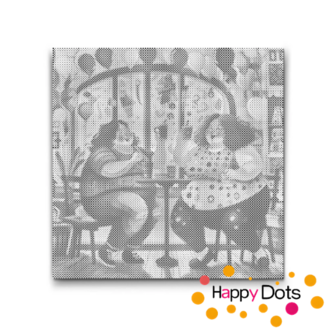 HappyDots DOT Painting Dikke Dames 19 - Stippelschilderij 50x50cm