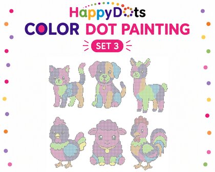 HappyDots Farbpunkt-Malset Bauernhoftiere A4