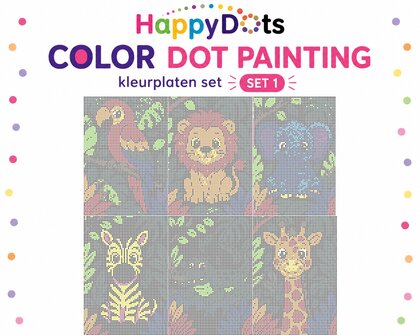 HappyDots Farbpunkt-Malset Dschungeltiere A4