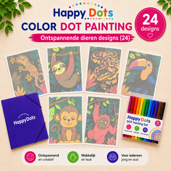 HappyDots Farbpunkt-Malset Dschungeltiere A4