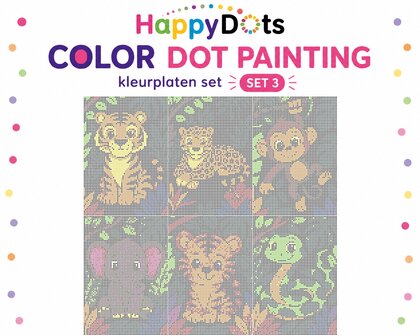 HappyDots Farbpunkt-Malset Dschungeltiere A4