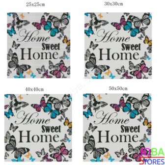 Diamond Painting Home Sweet Home Schmetterlinge 30x30cm