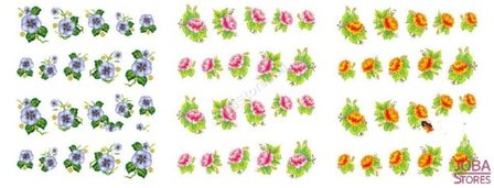 Nagel Sticker Set Glitter &amp; Bloemen (55 vellen)