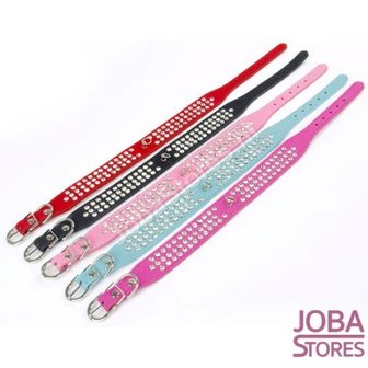 Honden Halsband Bling Rood S