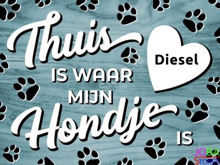 Custom Canvas Print Hondje Blauw