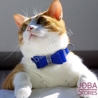 OP=OP Honden/Katten Halsband Bling met strik Zwart (S)