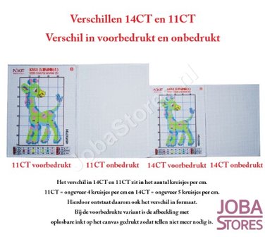 Borduur Pakket Bloem 006 11CT Voorbedrukt (21x21cm)