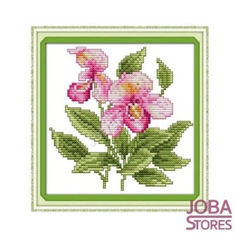 Borduur Pakket Bloem 008 11CT Voorbedrukt (21x21cm)