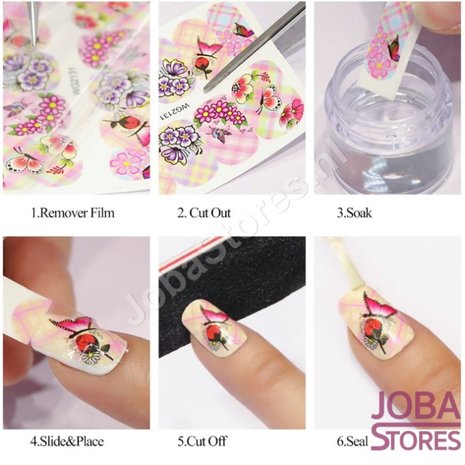 Nagel Sticker Set Glitter & Bloemen (55 vellen)