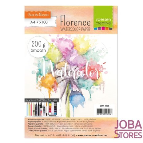 Aquarelpapier "Florence" ivoor smooth 200g A4 (100 stuks)