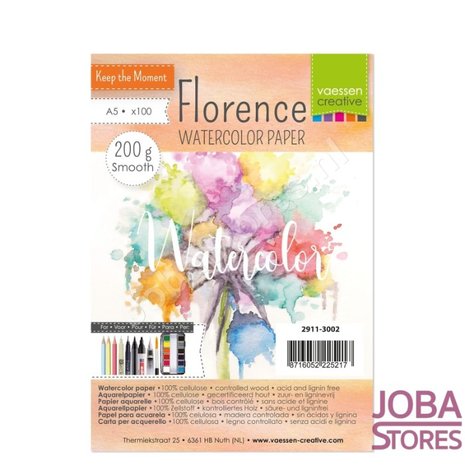 Aquarelpapier "Florence" ivoor smooth 200g A5 (100 stuks)
