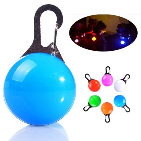 Led Lichtbol met clip voor honden halsband (Blauw)