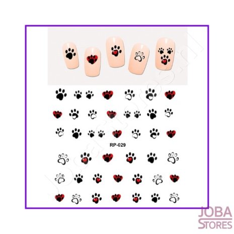 Nail Sticker Set Paws (6 Blatt)