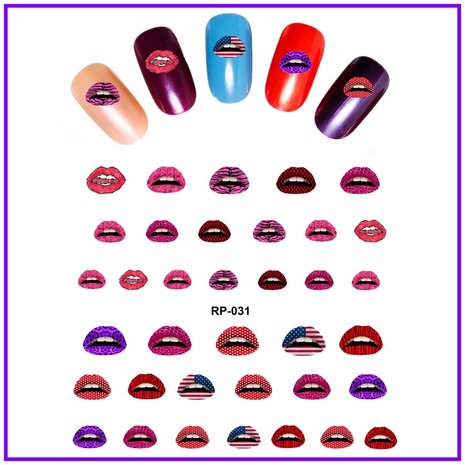 Nagelsticker Set Lippen (150 Sticker)