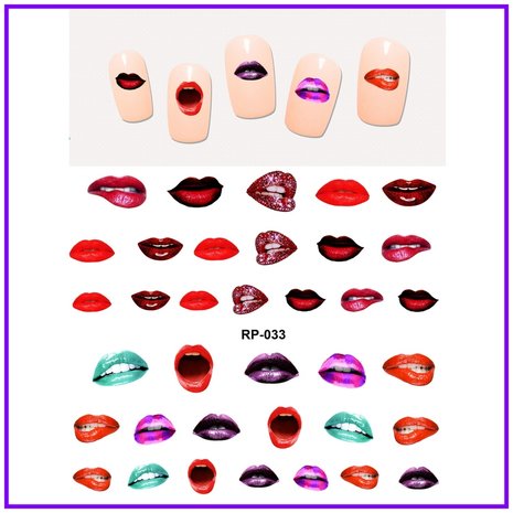 Nagelsticker Set Lippen (150 Sticker)