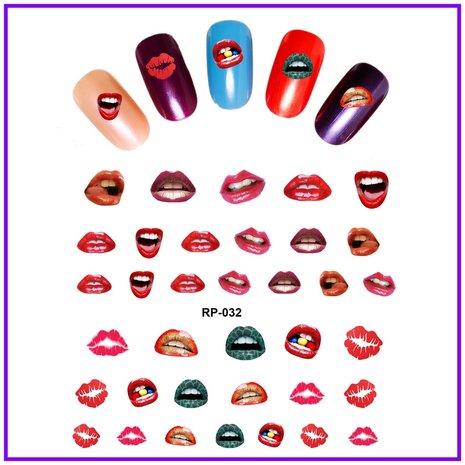 Nagelsticker Set Lippen (150 Sticker)