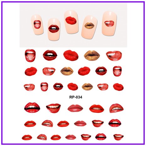 Nagelsticker Set Lippen (150 Sticker)
