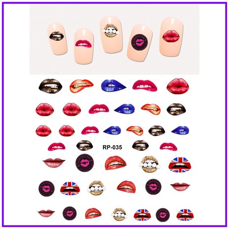 Nagelsticker Set Lippen (150 Sticker)