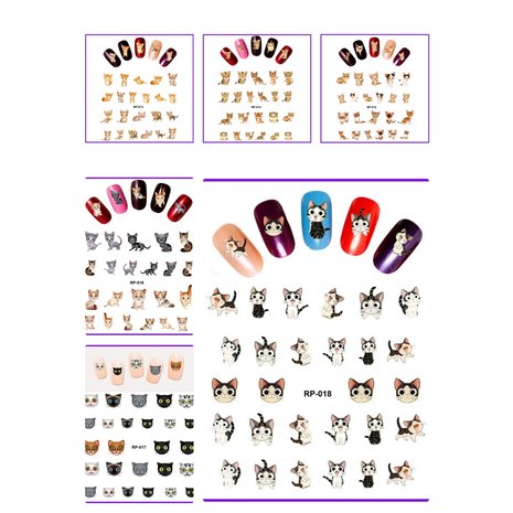 Nagelsticker Set Katzen (150 Sticker)