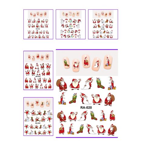 Nagelsticker Set Santas (150 Sticker)