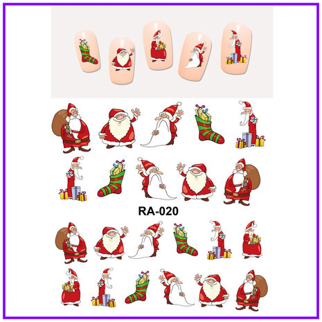 Nagelsticker Set Santas (150 Sticker)