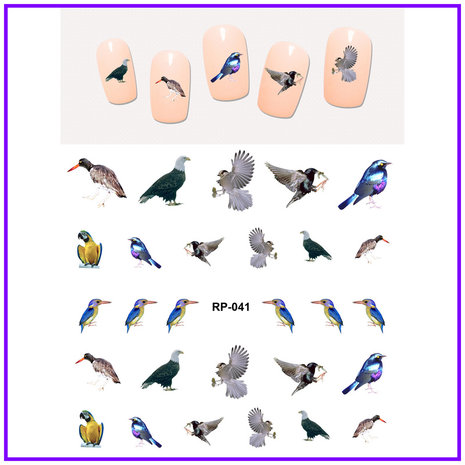 Nagelsticker Set Vögel (150 Sticker)