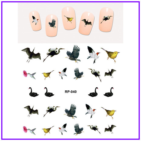 Nagelsticker Set Vögel (150 Sticker)