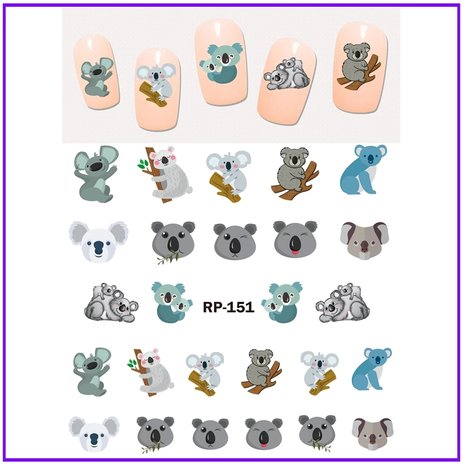 Nagelsticker Set Tiere (150 Sticker)