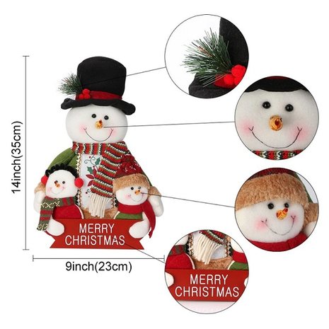 Schneemann Puppe Frohe Weihnachten 35cm