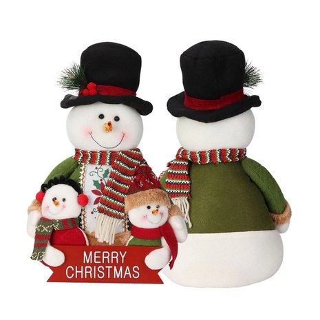 Schneemann Puppe Frohe Weihnachten 35cm