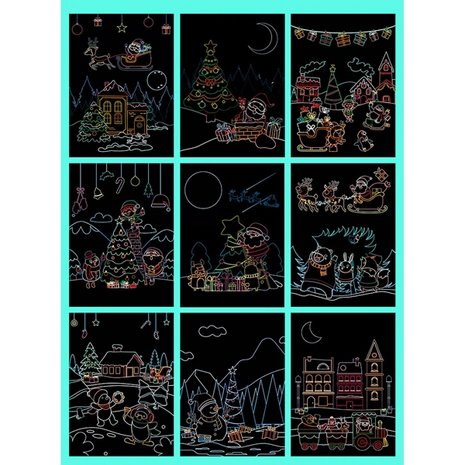 Rubbelbilder Weihnachtskarten-Set (9-teilig)