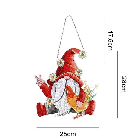 Diamond Painting Hanging Ornament Spring Gnome/Leprechaun (28cm) mit Beleuchtung