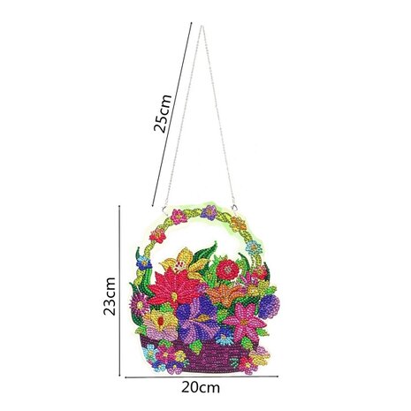 Diamond Painting Hanging Ornament DZ666 Blumen im Korb (25cm)